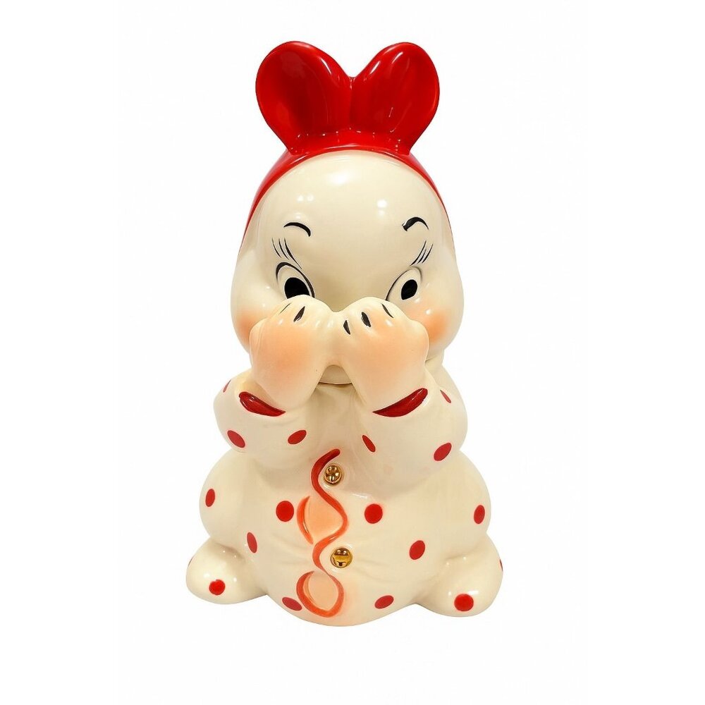 Cookie Jar Canister Regal China Peek-A-Boo Designed by Van Tellingen Baby Bunny